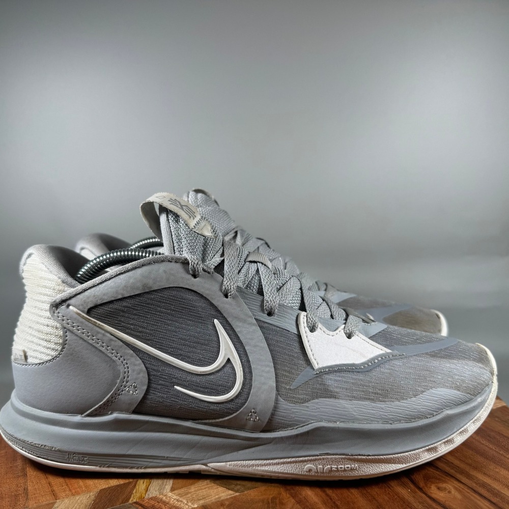 Nike Kyrie Low 5 Wolf Grey White Basketball Shoes Mens 10.5 DQ9617-001